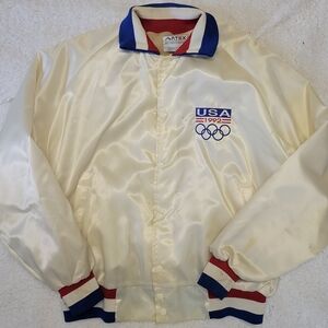 Vintage 1992 USA Olympic Jacket Artex Satin Bomber Made In USA Barcelona Large